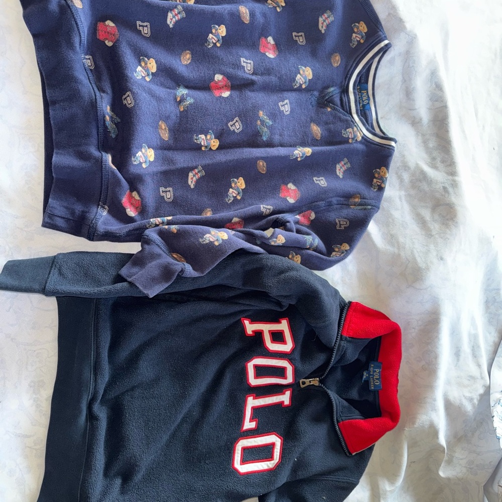 Polo by Ralph Lauren Kids Blue and Red Sweatshirt Set